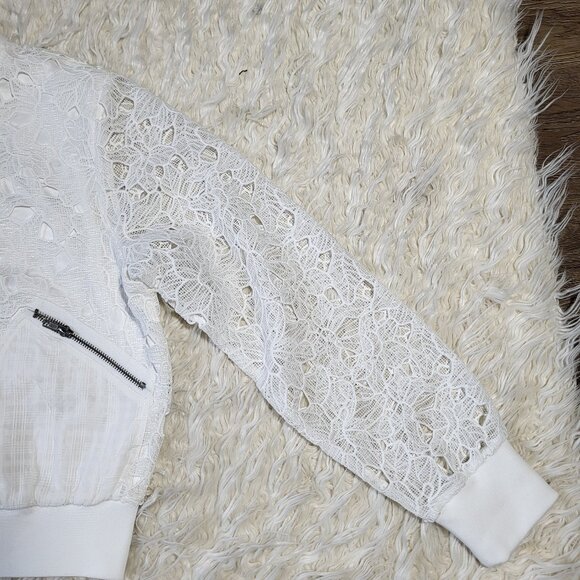 Jason Wu Lace Floral Print White Jacket - Size Small - Picture 3 of 12